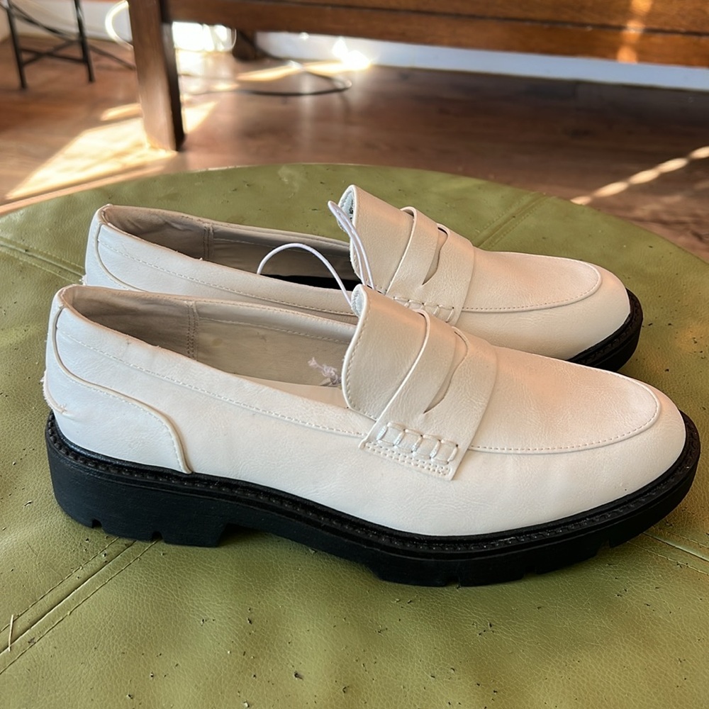 a new day White Leather Penny Loafers - Picture 2 of 5